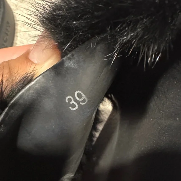 Givenchy Black Fur Slide Sandals - Picture 5 of 5